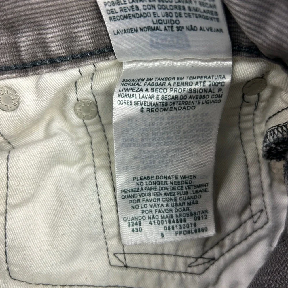 Levi's 513 Corduroy Jeans Mens 30x32 Gray Slim‎ Straight Fit Pants